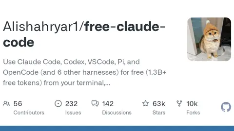 Free Claude Code by Ali Shahryar (Alishahryar1)